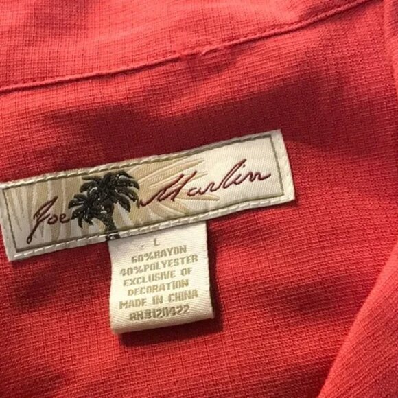 Joe Marlin Martini Embroidered Short Sleeved Button Down Shirt L - Picture 3 of 3